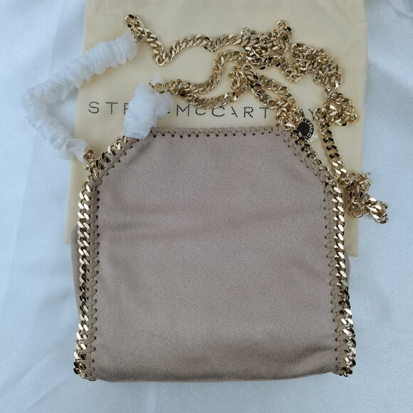 Stella Mccartney Mini Falabella Tote Bag Shoulder Bag Crossbody bag In Gold - Picture 1 of 16